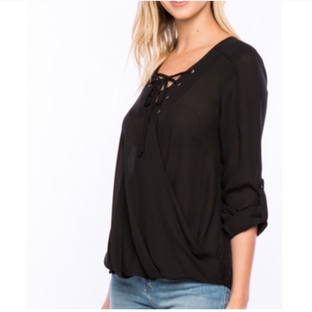 Elegant Black Chiffon Top
